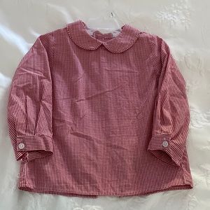 Bailey Boys red check Peter Pan collar shirt size 2t